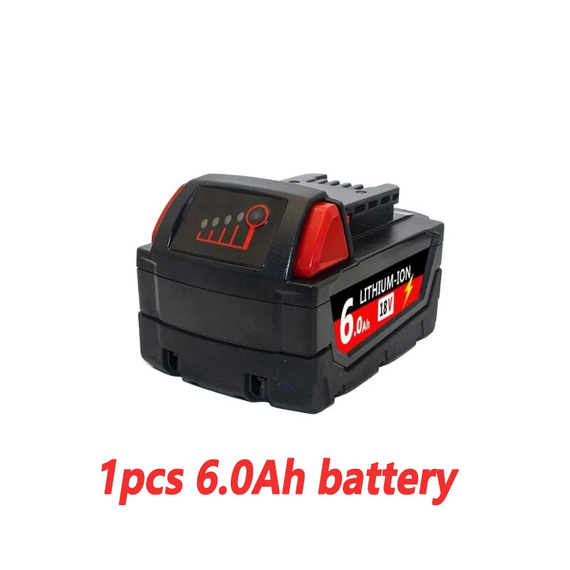 For Milwaukee M18 Power Tool Battery Charger BR XC 18V 6000mAh M18B5 48-11-1860 Built-in 18650 Battery 6000mAH/12000mAH