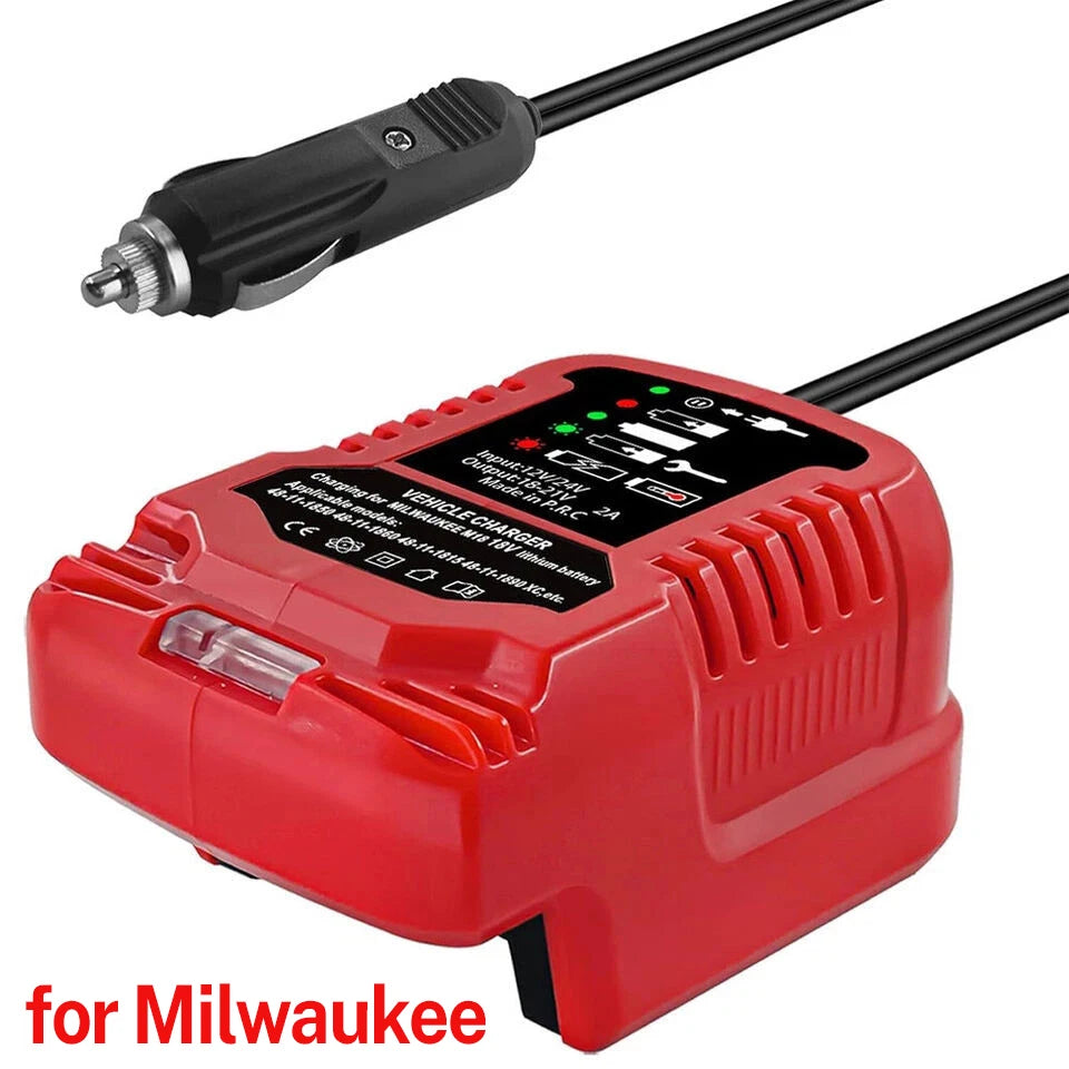 Mini Car Charger For Makita For Milwaukee For Dewalt 18V Lithium Ion Battery Car Charger Cigarette Lighter Plug Charger