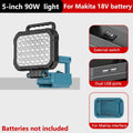 3/4/5/8 inch LED Work Light For Makita 18 V Battery Cordless Camping Lights Portable Flood Lamp Flashlight Power Tool