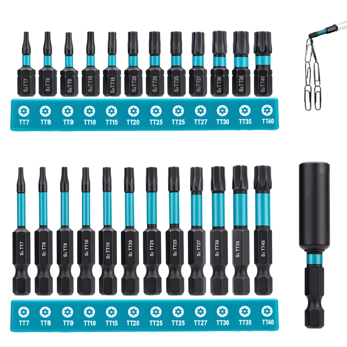 25PCS Magnetic Tamper Proof Torx Star Bit Set Screwdriver Bits S2 Steel Bit Set Impact Driver Tool With Storage For Home Repair
