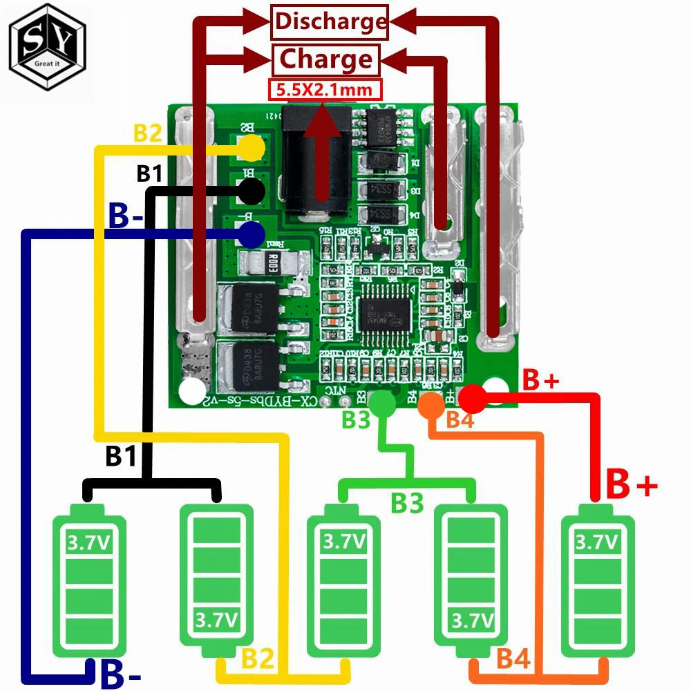5S 18V 21V 20A Battery Charging Protection Board Li-Ion Lith