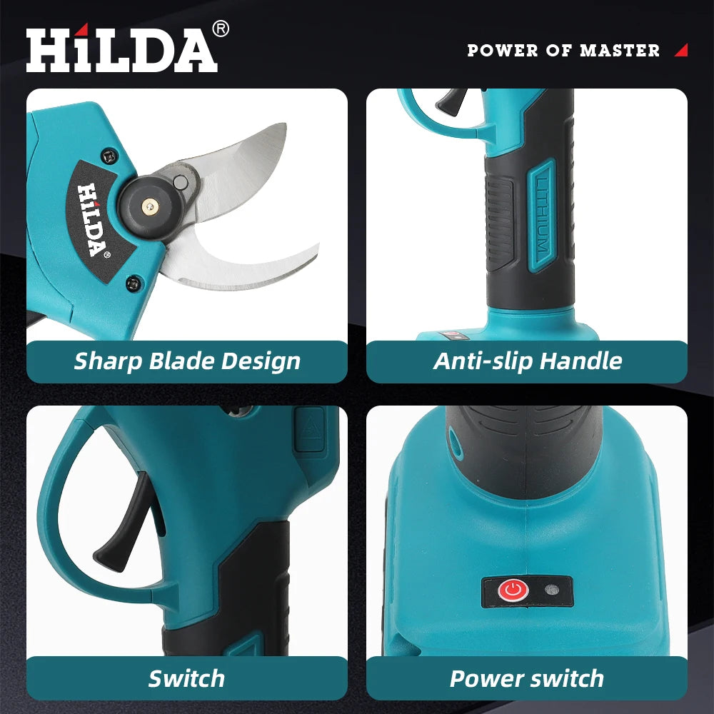 HILDA Brushless Electric Pruning Shears Cordless Fruit Tree 