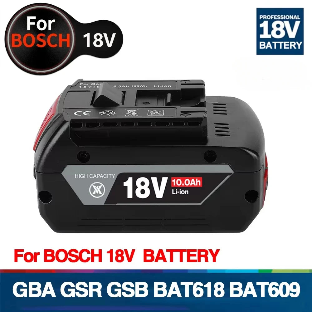 NEW 18V 10Ah Rechargeable Li-Ion Battery for Bosch 18V Power