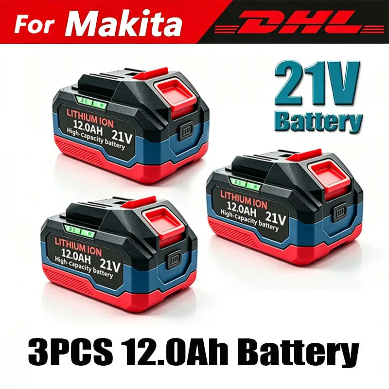 2026 New Version 21V 12.0Ah Li-ion Battery Replacement For Makita 18V Battery Suitable For Makita 21V Impact Wrench Power Tools
