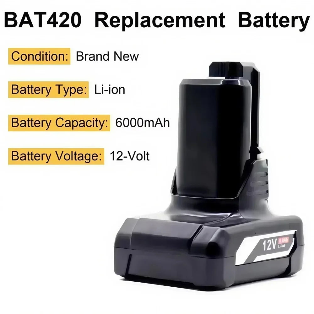 GBA12V 6000mAh for Bosch 12V/10.8V Li-ion Replacement Batter