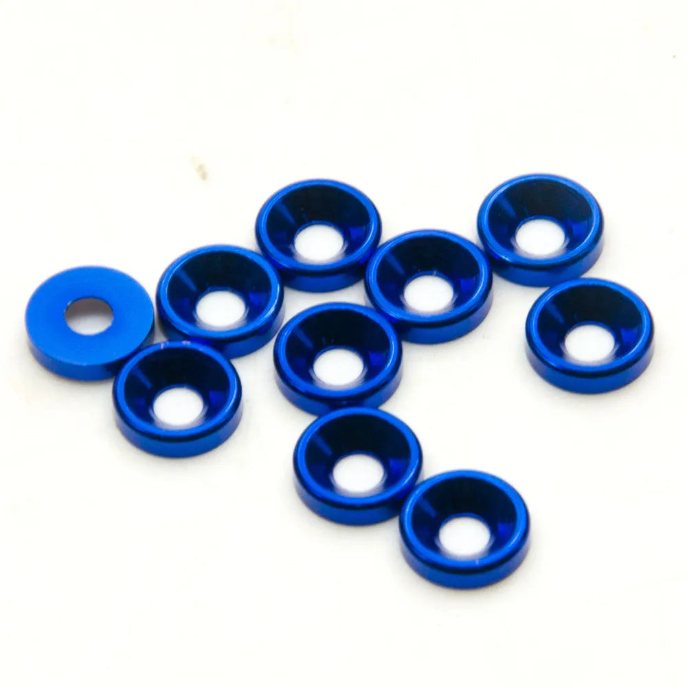 AXSPEED 10Pcs Aluminum M3 Countersunk Head Washer Gasket Cap Screw for RC Model Upgrade Accessories