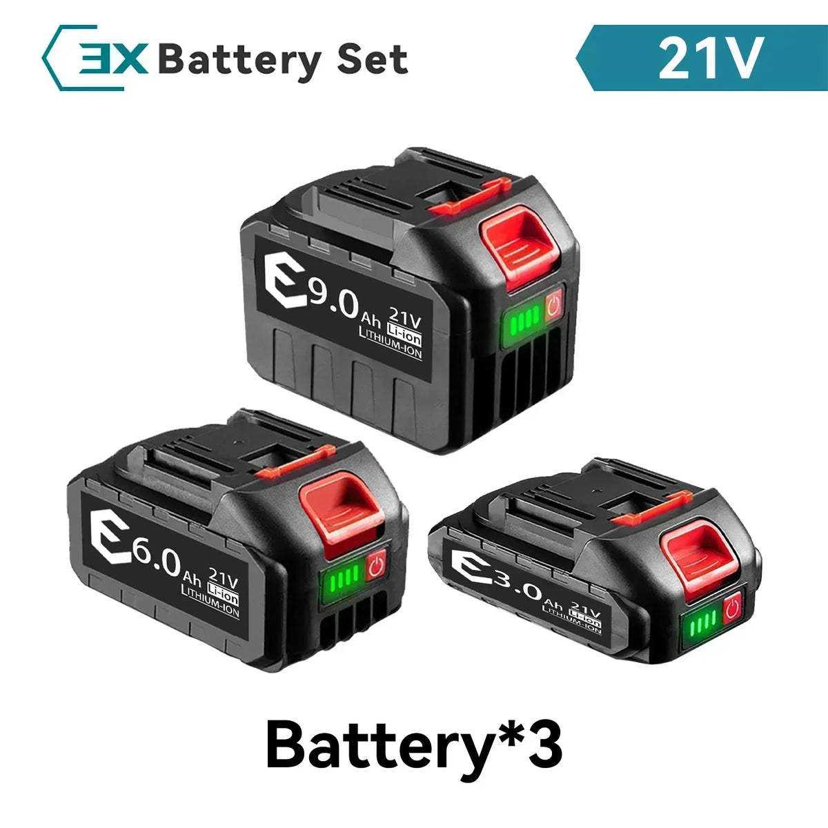 Makita 21V Battery Pack 5S2P Li-ion 3000mah 6000mah 9000mah Fast Charging Safety Certified for Electric Drill/Driver Tools