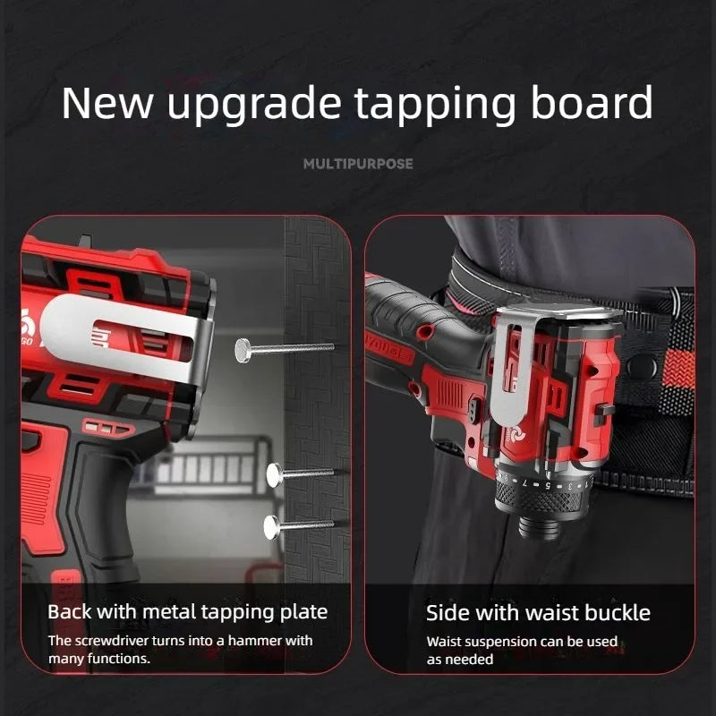CHIGO Brushless Electric Drill Cordless Knockable Driller Dr