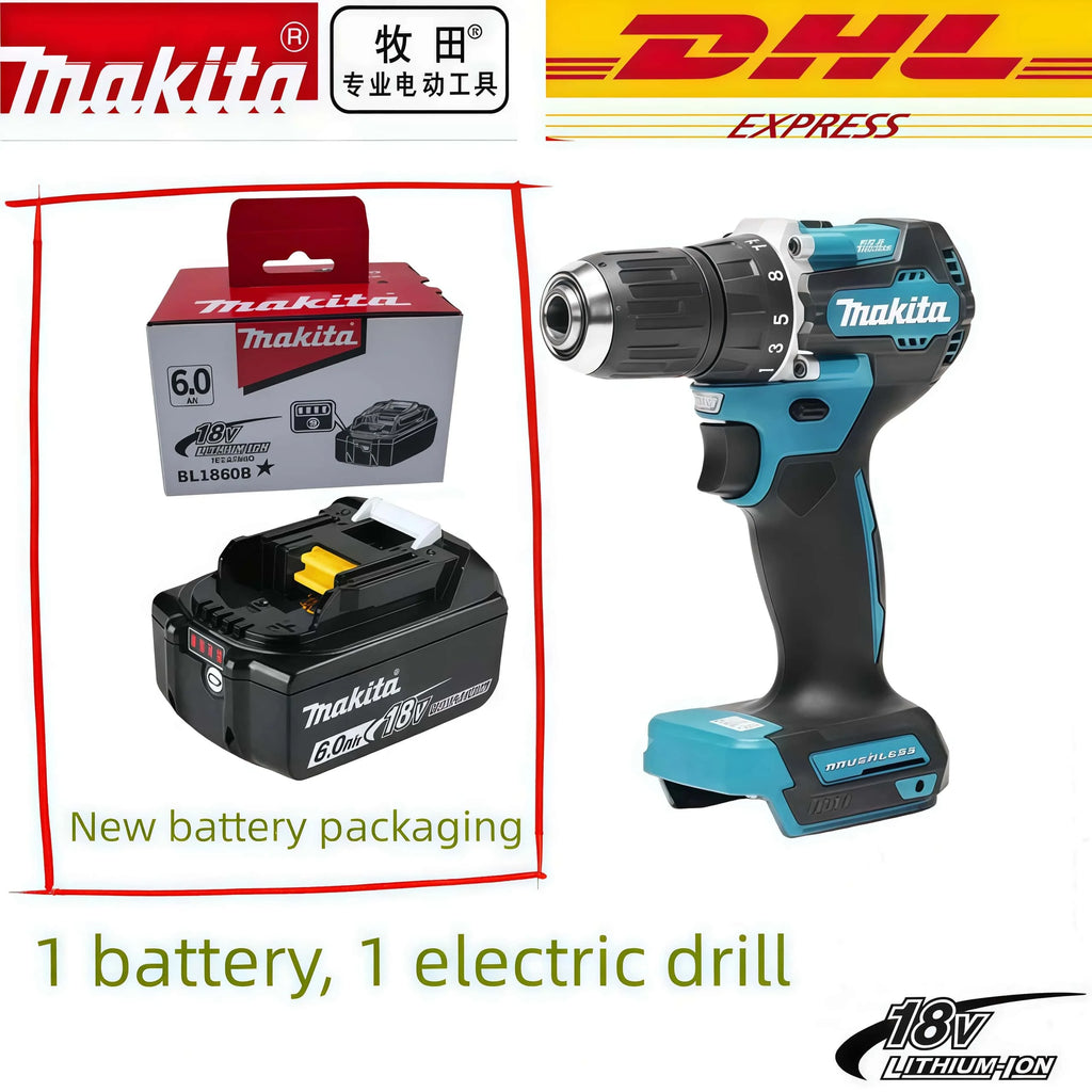 100% Genuine Makita Rechargeable 18V Battery Makita 6000mAh Replaceable BL1860 BL1850B Series High-Capacity Power Tool Battery