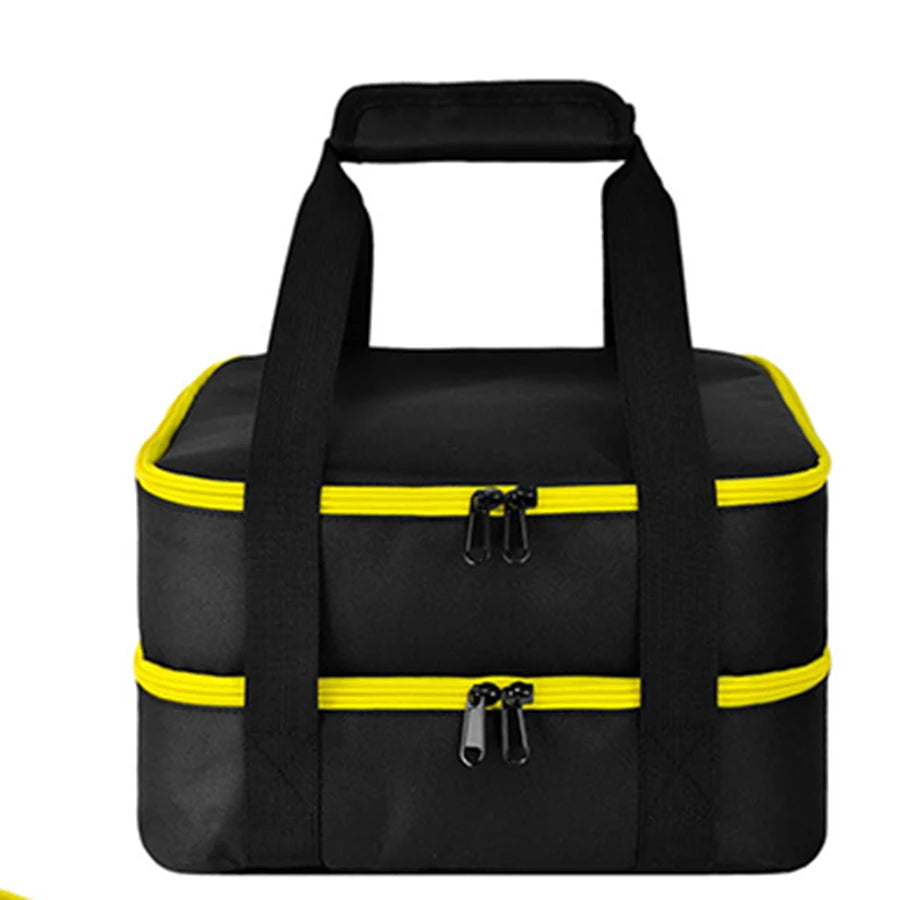 Portable Double Layer Battery Storage Bag Fit DEWALT 20V Lithium Battery Charger Waterproof Power Tool Accessories Carry Organiz