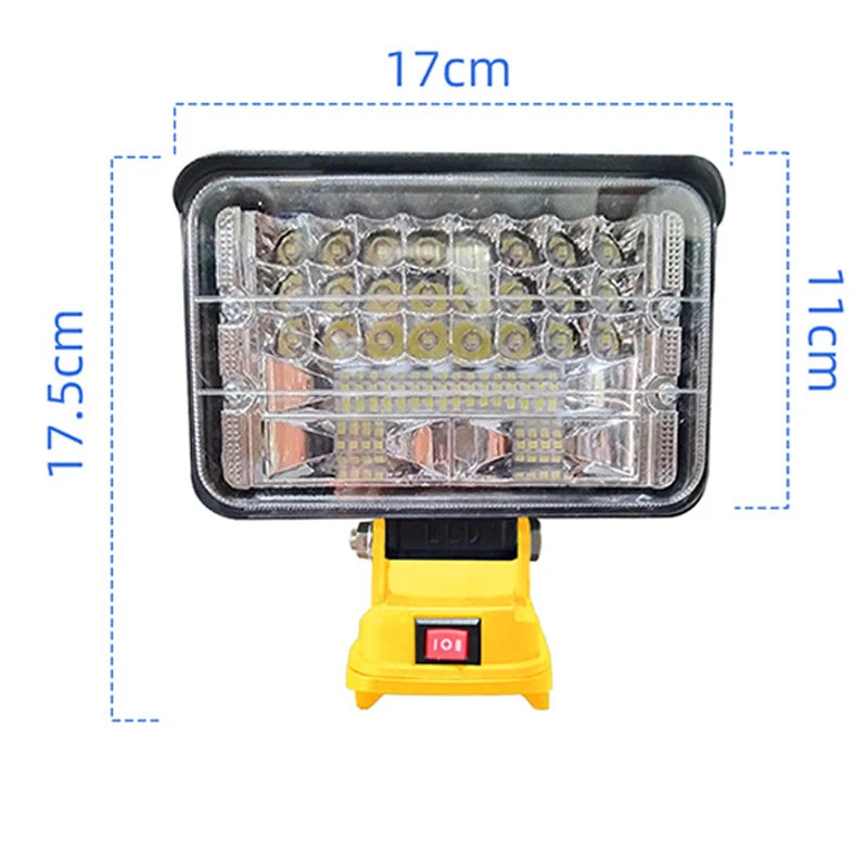 Power Tool Accessories 8 Inch Work Light for Dewalt 18V 20V Battery LED Spotlight USB Outdoor Fishing Jobsite Emergency Lighting