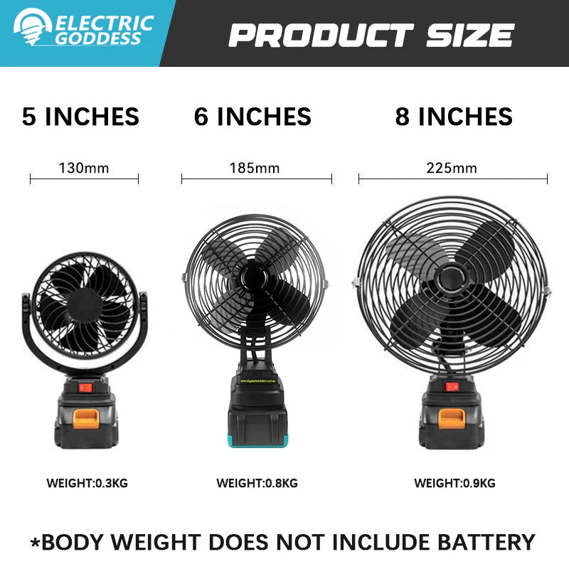 5/6/8 Inch 4000RPM Electric Fan Multiple Uses Powerful Power