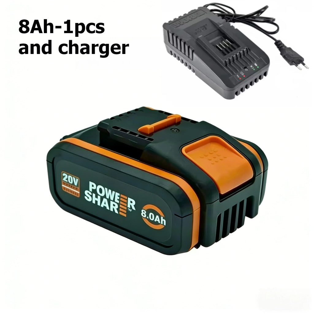 Worx 20V High-Capacity Battery 4.0/6.0/8.0Ah multi-tool shared power shock-resistant for long life