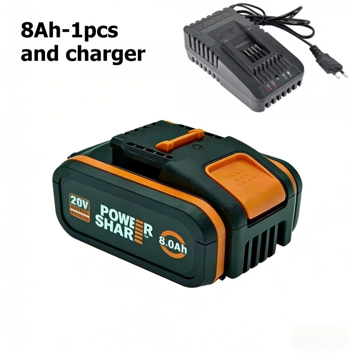 Worx 20V High-Capacity Battery 4.0/6.0/8.0Ah multi-tool shared power shock-resistant for long life