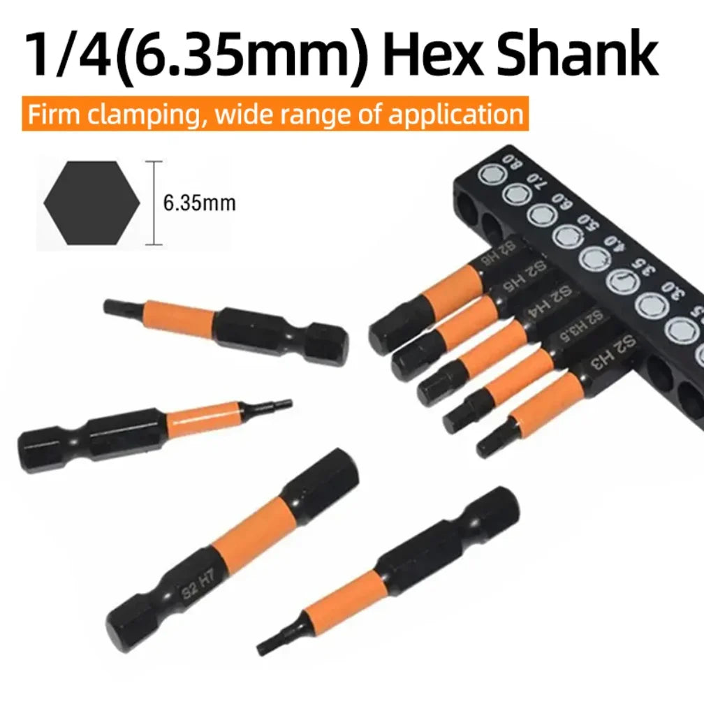 Hex Head Allen Wrench Screwdriver Bit Set SAE Metric 1/4 Hex