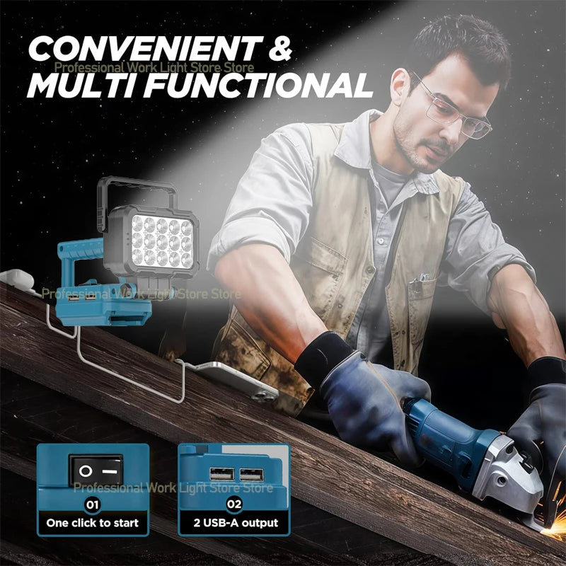 LED Work Light For Makita 18V Battery Cordless Camping Light