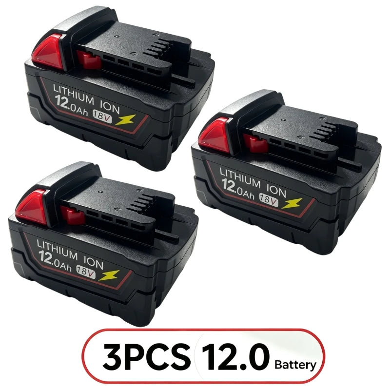 2026 new style For Milwaukee M18 Power Tool Battery Charger BR XC 18V 6.0Ah M18B5 48-11-1860 Built-in 18650 Battery12.0Ah