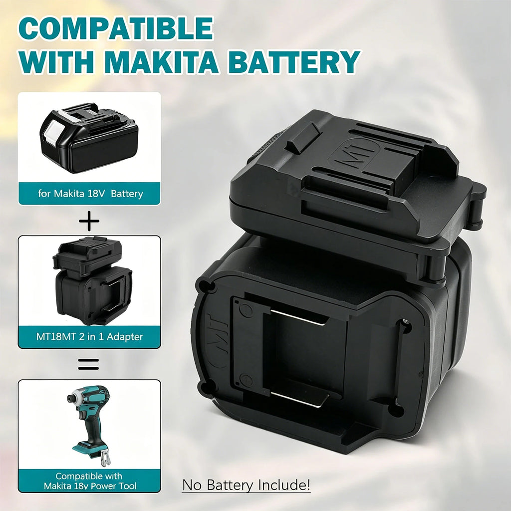 2 in 1 Adapter Converter For Makita 18 V Li-ion Battery Dual
