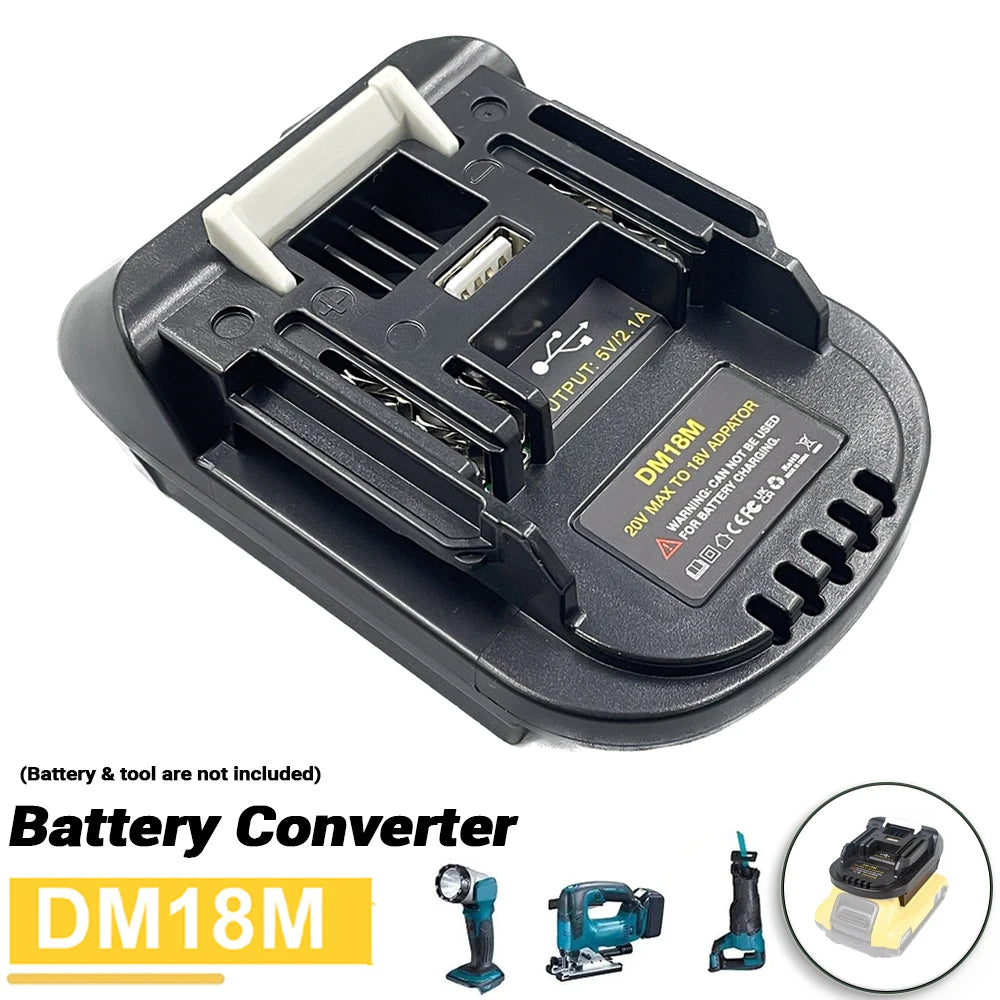 DM18M Battery Adapter Compatible for Dewalt 18v-20v Lithium 