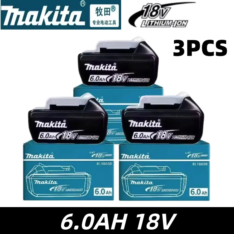Original Makita 18V 6.0Ah Rechargeable Battery For Makita BL1830 BL1830B BL1840 Power Tools Battery+electric drill+charger