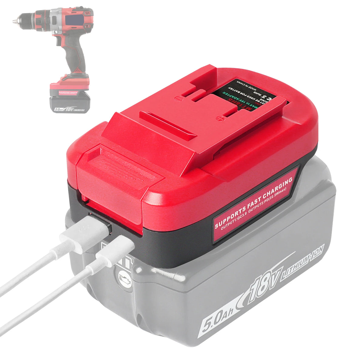 Adapter for Makita 18V Battery to EINHELL 18V Tool Use PD 22