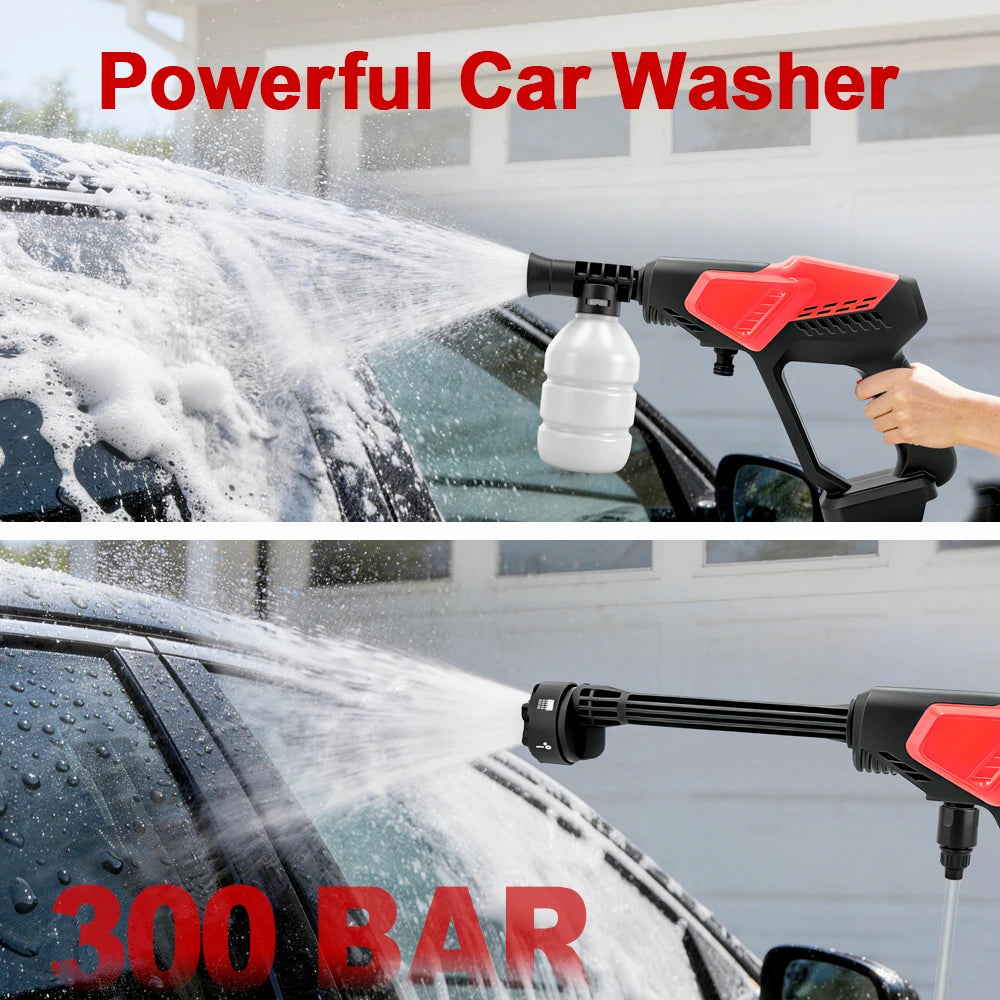 300Bar Brushless High Pressure Car Washer Powerful Cordless 