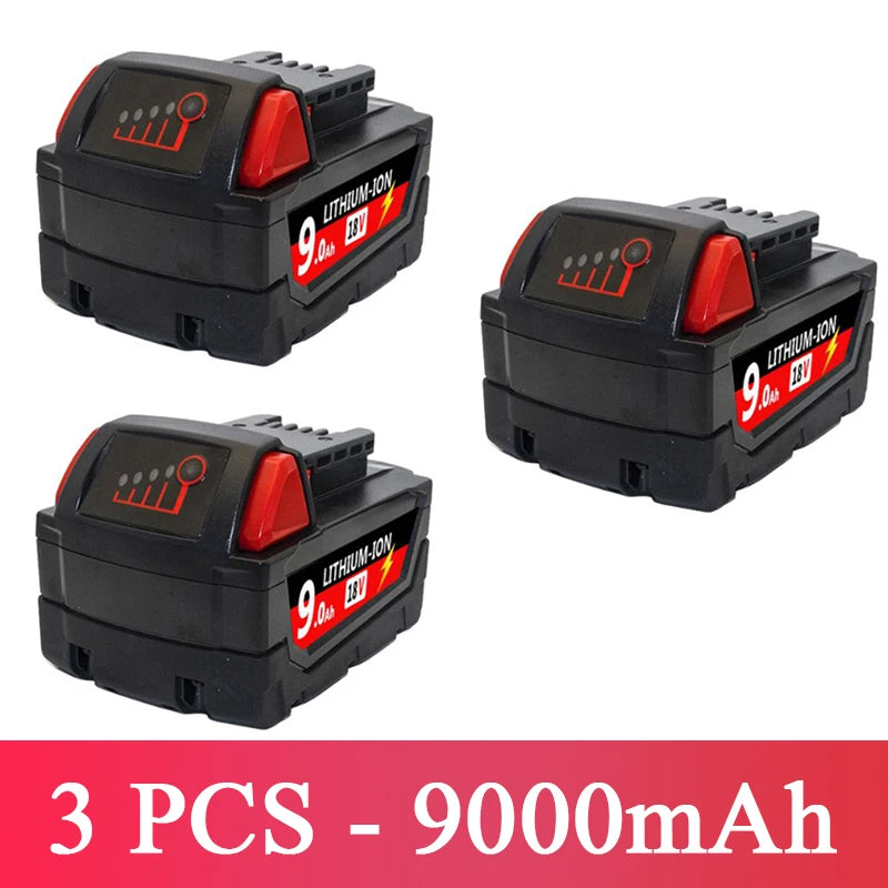 For Milwaukee M18 Power Tool Battery Charger BR XC 18V Milwaukee M18B5 48-11-1860 Built-in 18650 Battery 6.0Ah/9.0Ah/12.0Ah