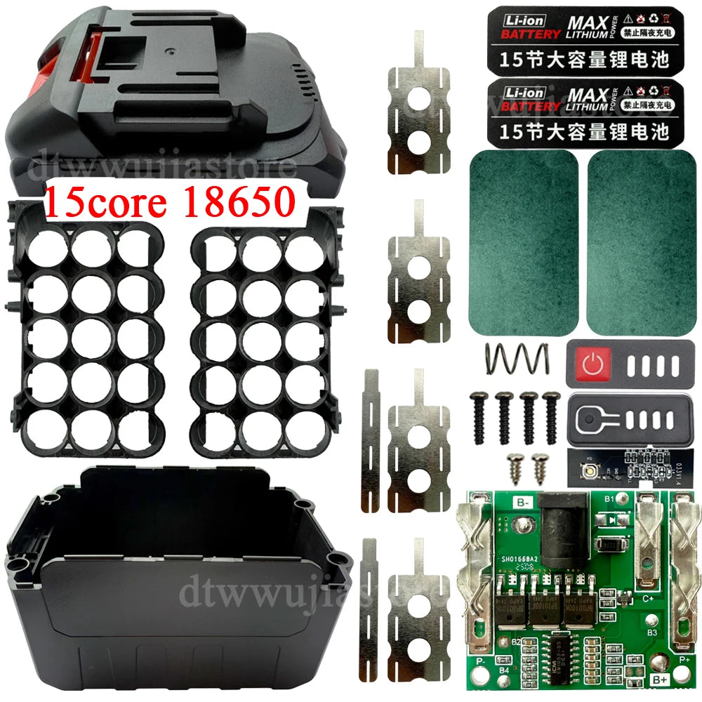 5Core 10Core 15Core 18650 Li-ion Battery Case Box PCB BMS Pr