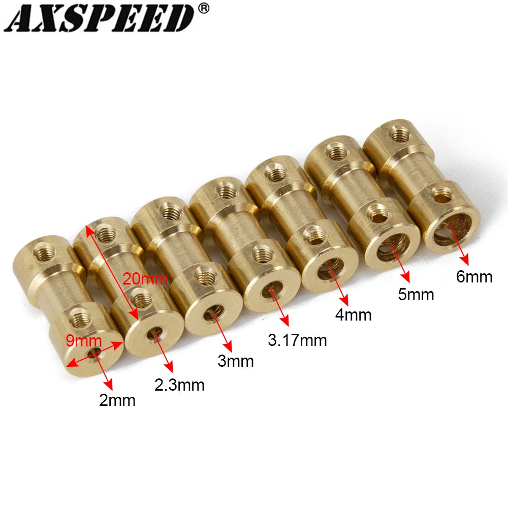 AXSPEED 5PCS 2/2.3/3/3.17/4/5/6mm Brass Flexible Motor Shaft