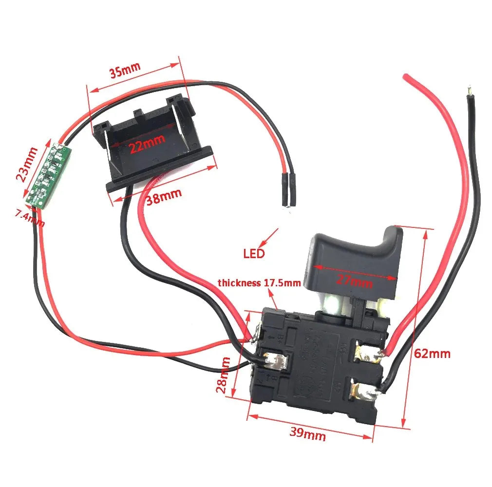 1PCS DC7.2-24V 16A 5E4 Knife Saw Speed Control Switch Electr