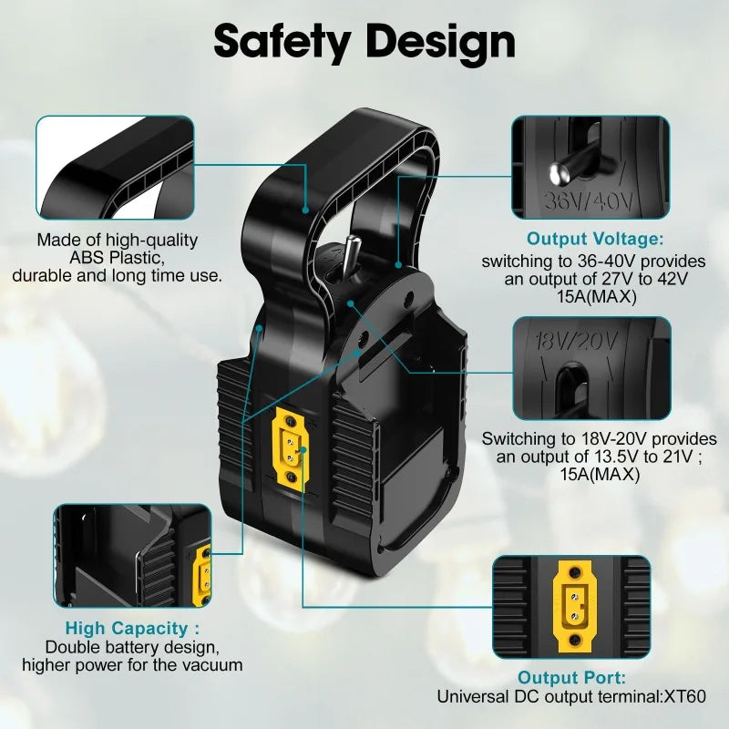2-in-1 Power Wheel Adapter Dual Voltage Output for Makita/Mi