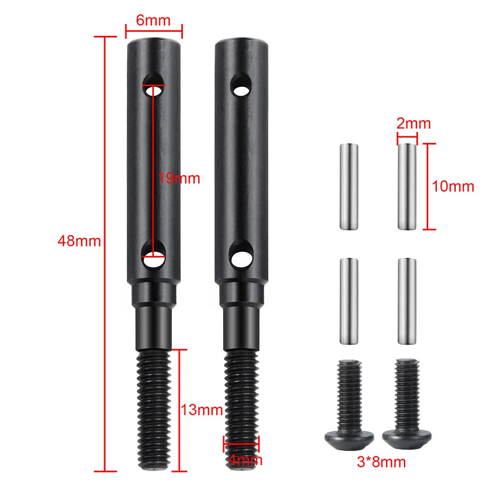 AXSPEED Metal Portal Stub Axle Drive Gear Shaft & Wheel Hex Adapter for TRX-4 TRX4 1/10 RC Crawler Car Upgrade Parts
