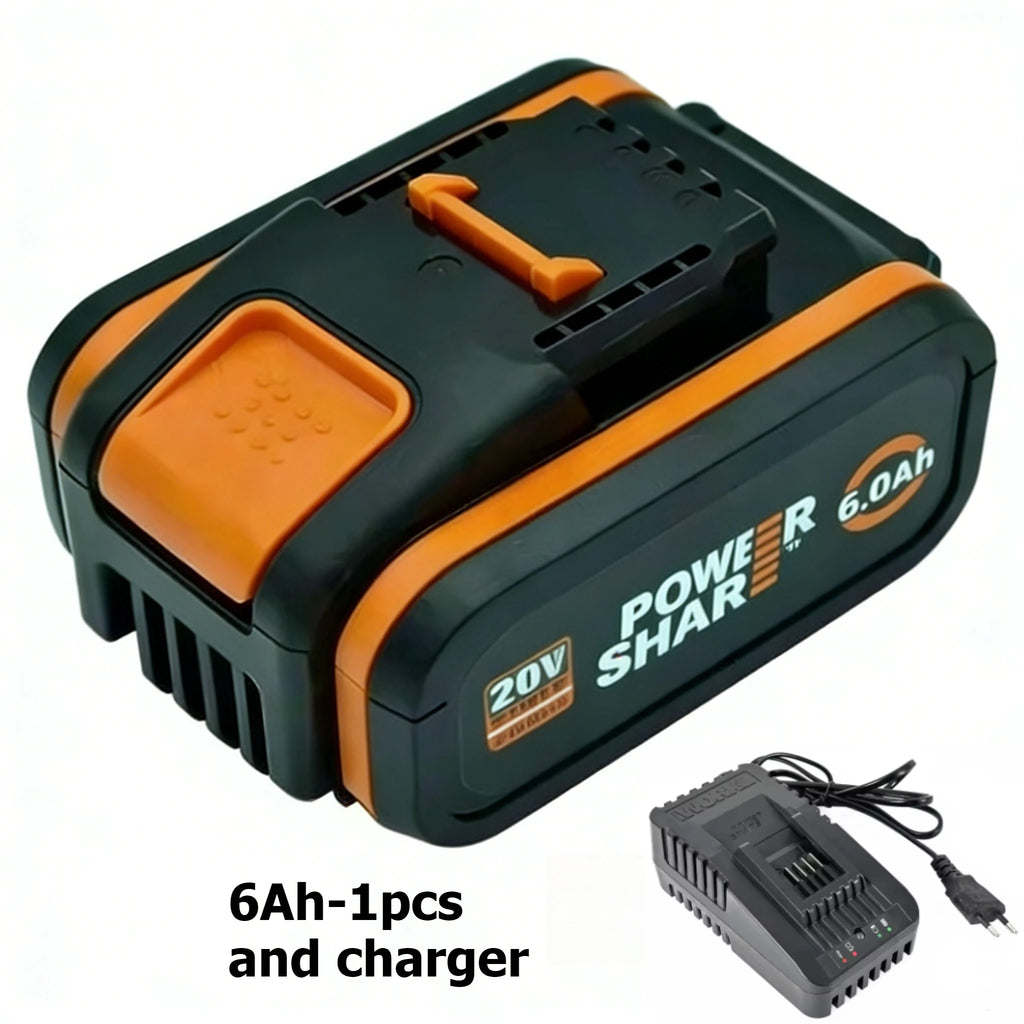Worx 20V High-Capacity Battery 4.0/6.0/8.0Ah multi-tool shared power shock-resistant for long life