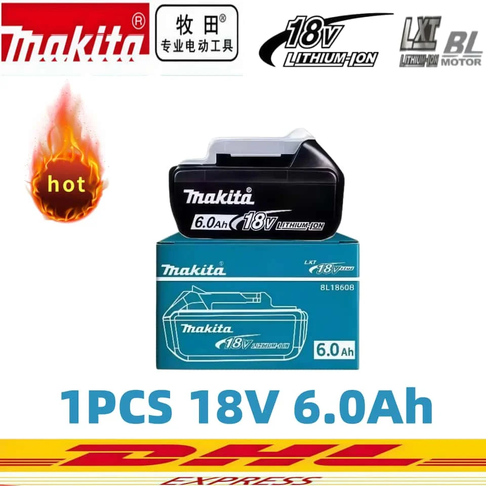 %Genuine 6AH Makita BL1860 6Ah Battery Power Tools Li-ion Replacement LXT BL1850 BL1840 for 18V Screwdriver with BMS 18V Battery