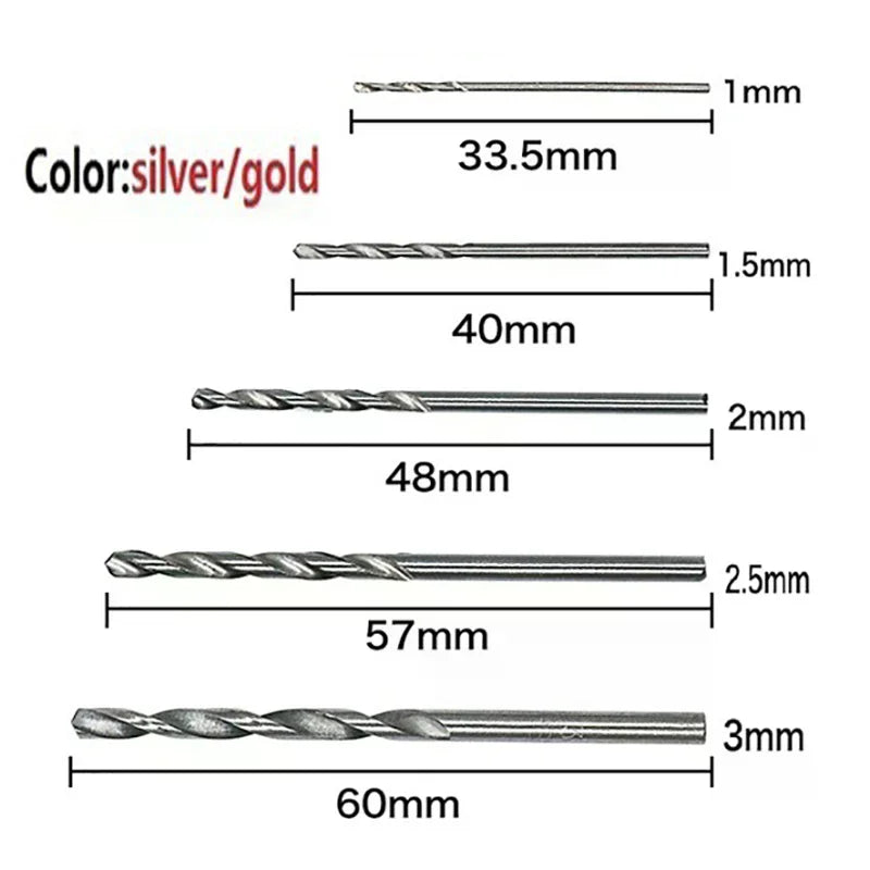 100/50pcs Titanium Coated HSS High Speed Steel Drill Bit Set