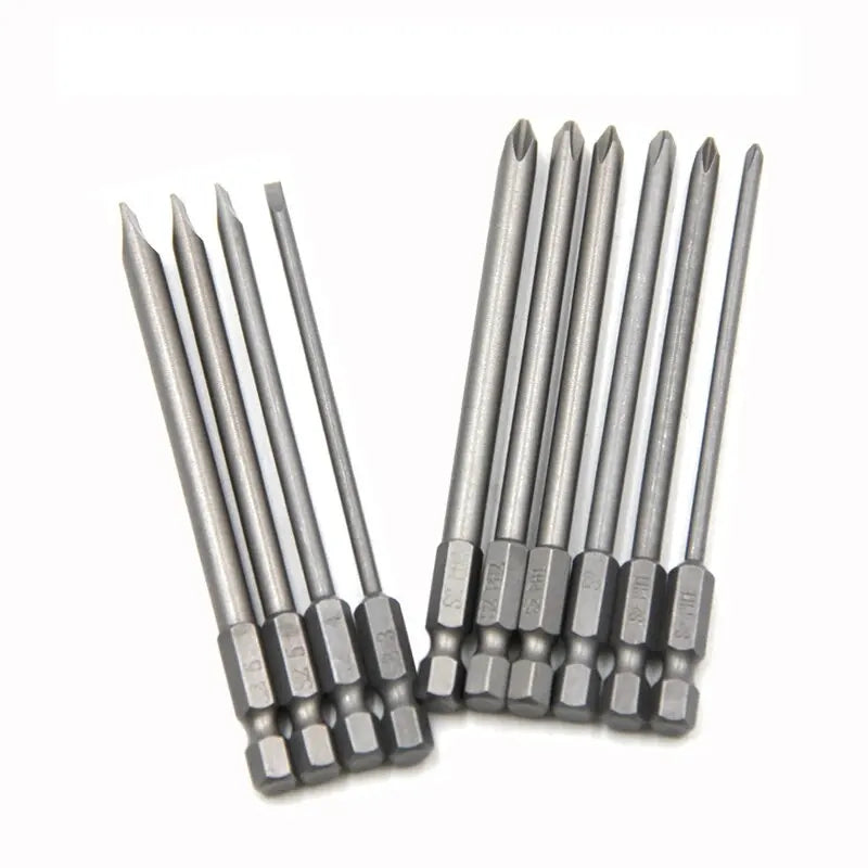 10pc Cross 100mm Hexagonal Handle Screwdriver Set Magnetic S
