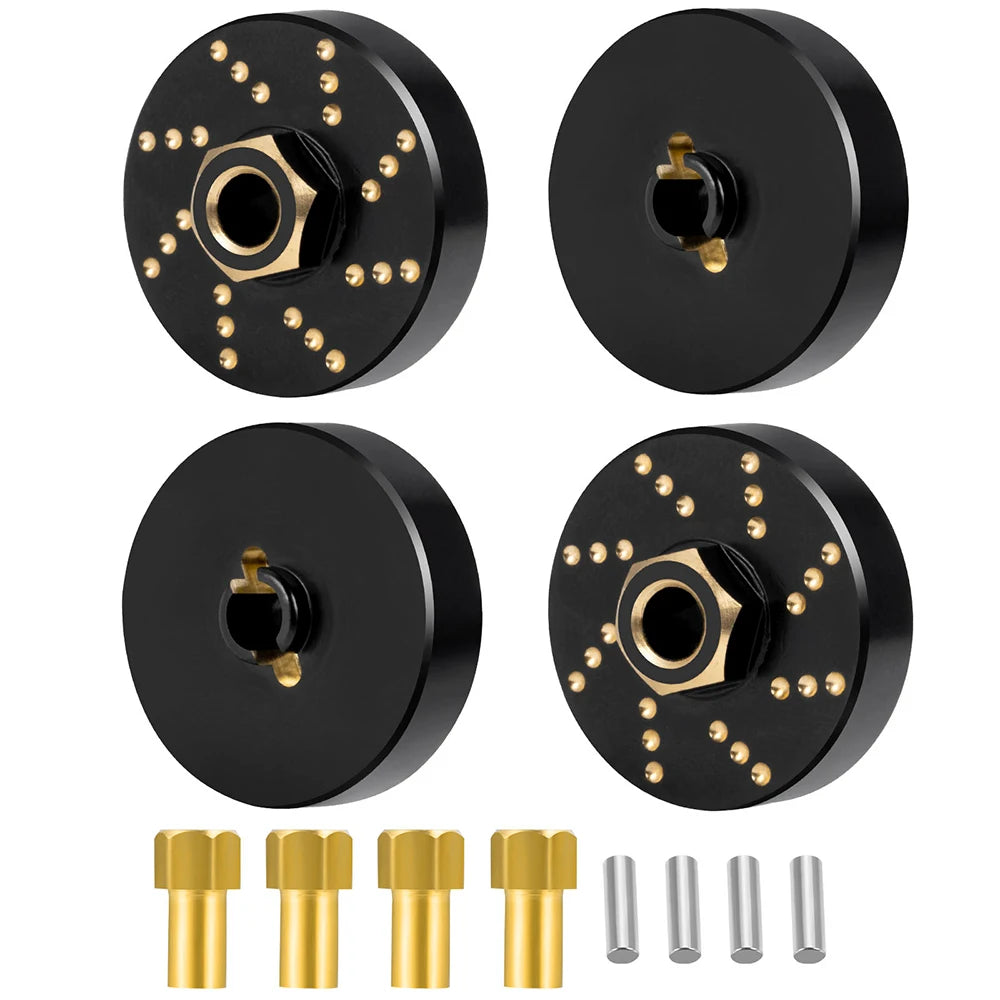 YEAHRUN 4Pcs TRX4M Wheel Hex Driver Adapters Brass Counterweight for TRX-4M Bronco Defender K10 F150 1/18 RC Crawler Car Parts