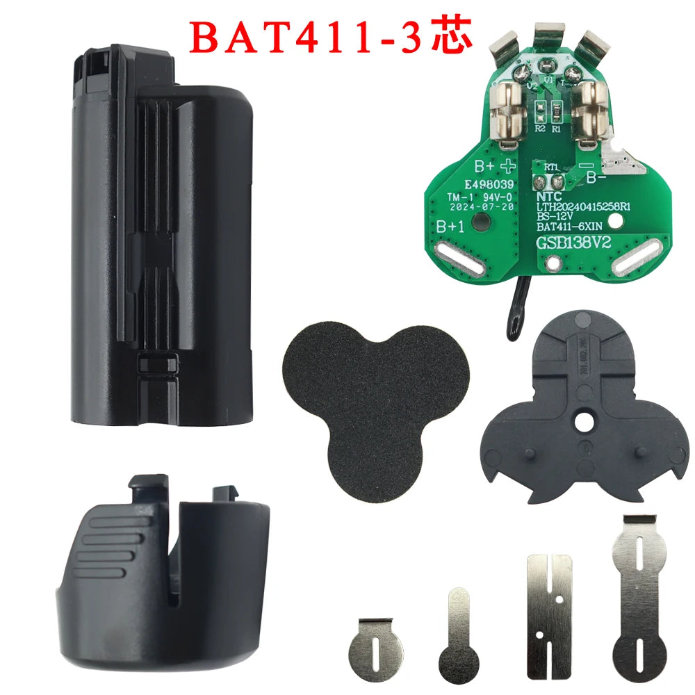 BAT411 Li-ion Battery Plastic Case PCB Charging Protection Board Box For Bosch 10.8V 12V BAT412A BAT413A BAT420 Housing Shell