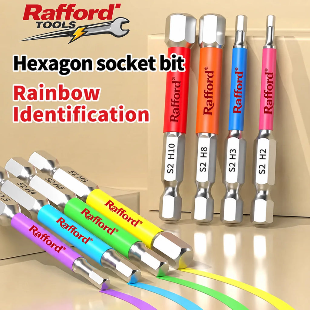 Rafford Rainbow Hex Head Allen Wrench Screwdriver Bit Set S2