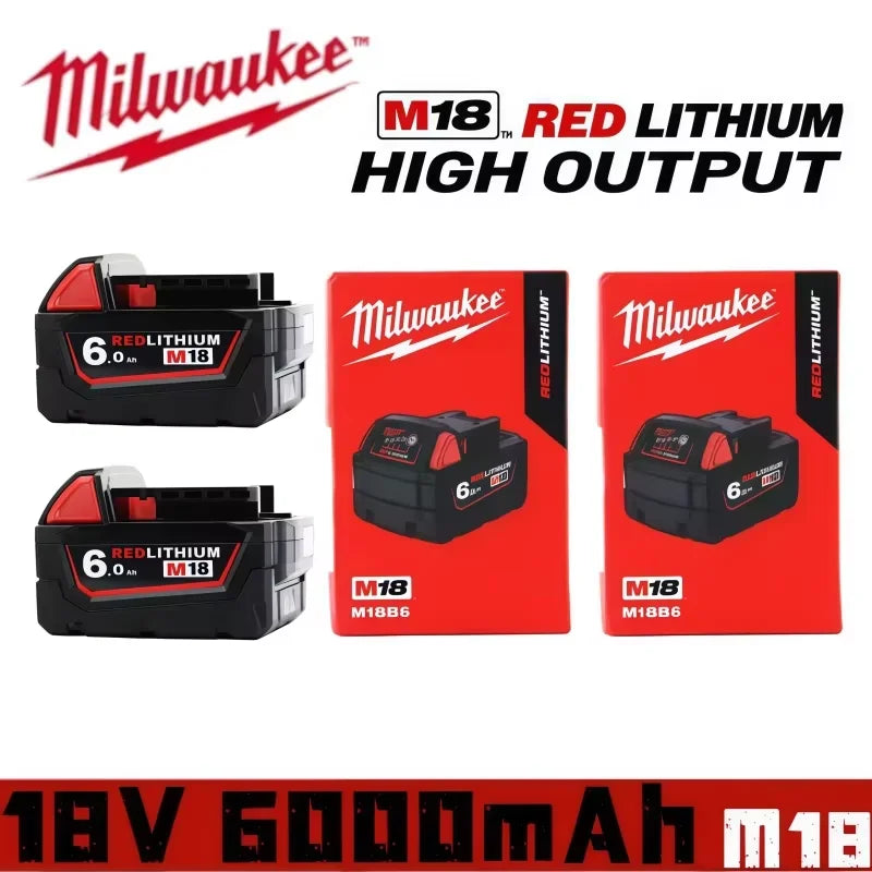 100% New Milwaukee M18 6.0Ah High Output Battery 18V Lithium