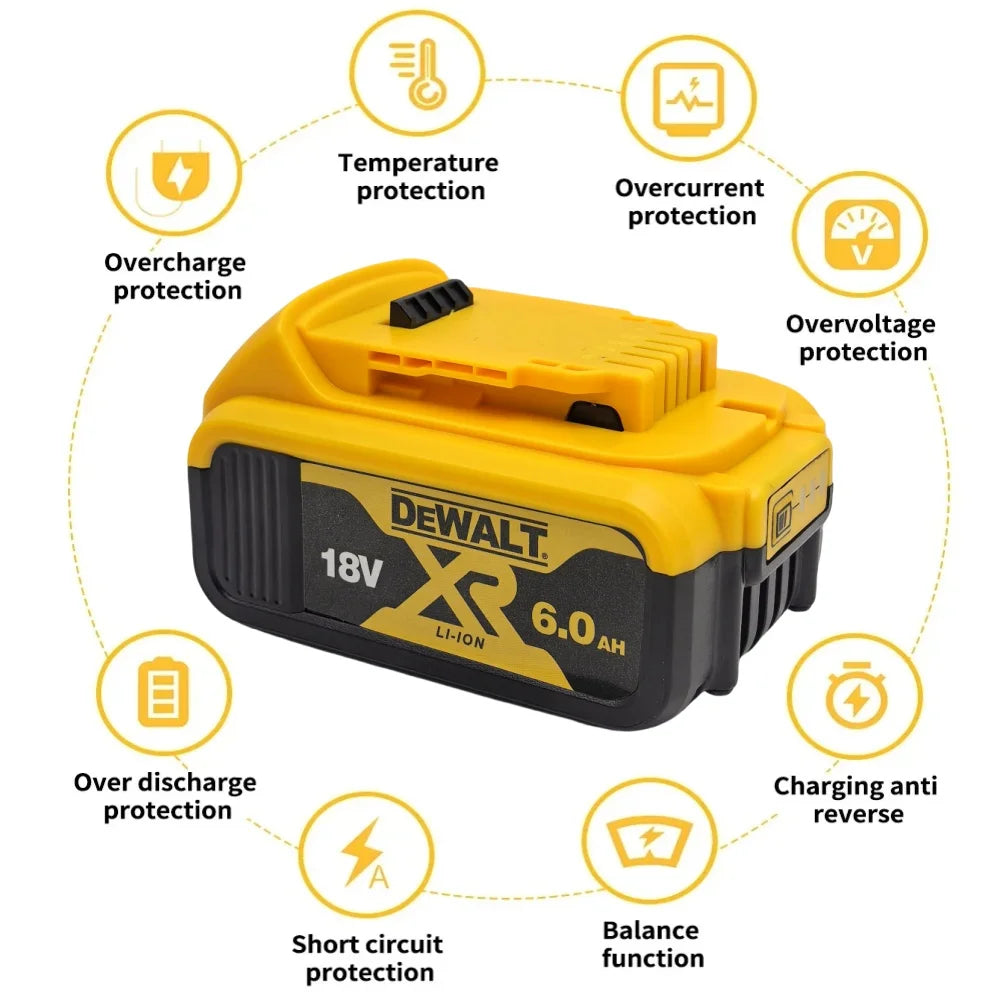 DEWALT Original 18V 6Ah Battery for DCB182 DCB200 DCB606 DCD