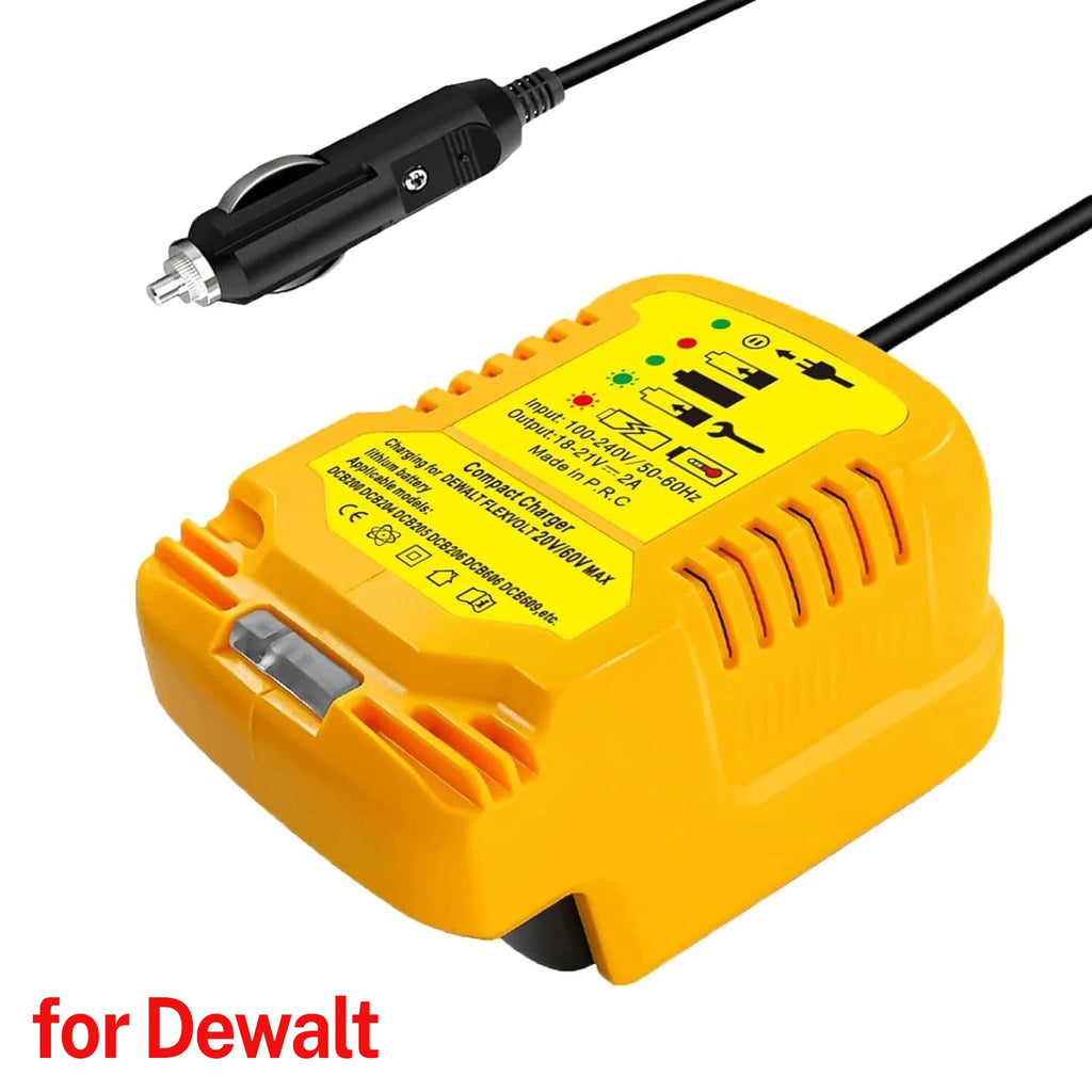 Mini Car Charger For Makita For Milwaukee For Dewalt 18V Lithium Ion Battery Car Charger Cigarette Lighter Plug Charger