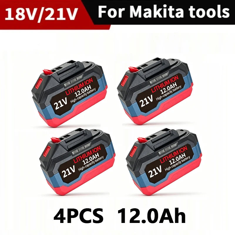 Original for Makita 21V Battery 6.0AH 12.0AH Power Tool Lithium Battery LED Indicator Batteries Pack for Makita 18V Battery Pins