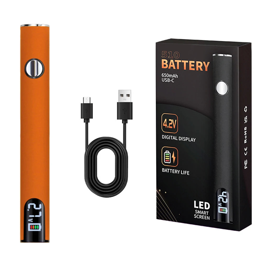510 Thread Battery Cart Pen 650mAh Battery Smart Power Tool with USB Charger Cable Mini Battery Welding Tool Electronics Repair