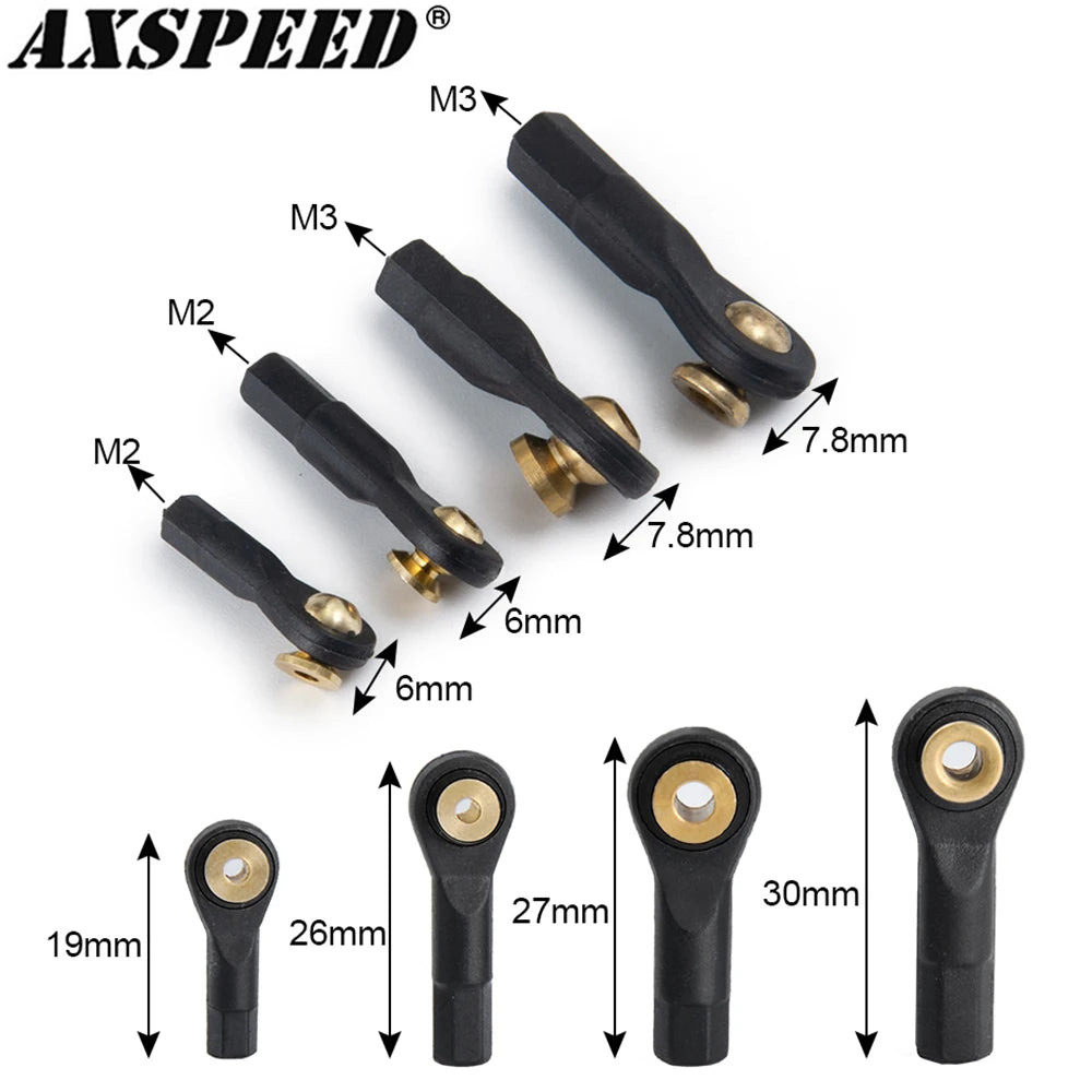 AXSPEED 10PCS Plastic M2 M3 Rod End Ball End Ball Joint 19/2