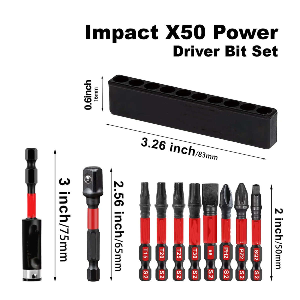 Mixed Impact X50 Power Driver bit set S2 Alloy Steel Bit wit