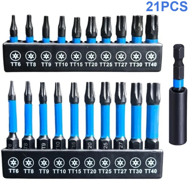 21/10PCS Star Impact Drill Bit Set S2 Steel Hex Head Shank M