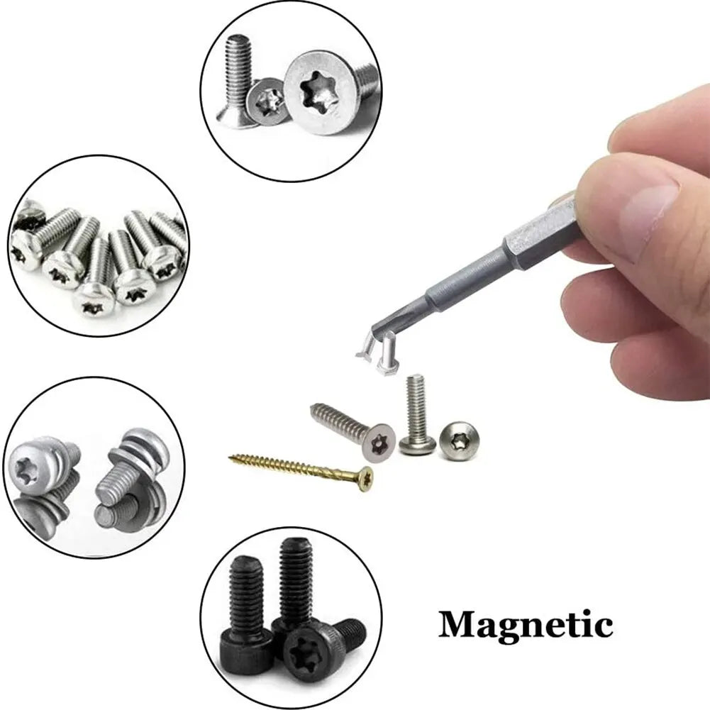 12Pcs Hex Bits Driver Tamper Proof Security Drill Magnetic B