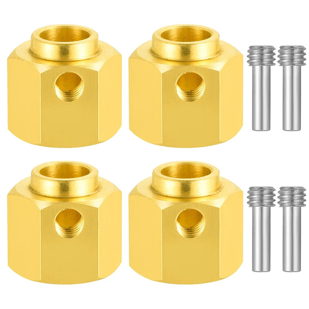 AXSPEED 4PCS 12mm Wheel Hex Adapter Heavy Duty Brass 5/8/9/10/11/12/15/20mm for 1/10 TRX4 TRX6 RC Crawler Car Parts