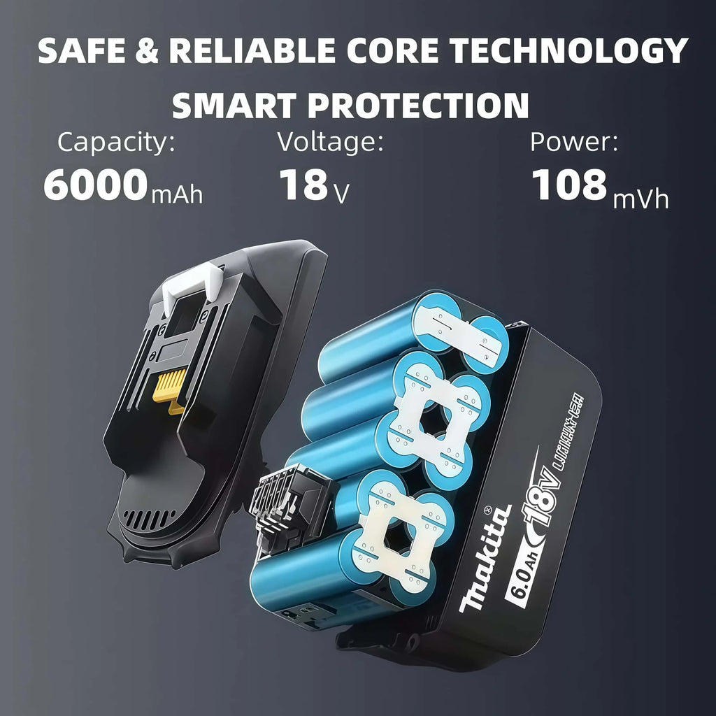 100% Genuine Makita Rechargeable 18V Battery Makita 6000mAh 